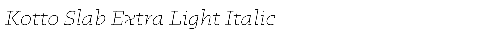 Kotto Slab Extra Light Italic image